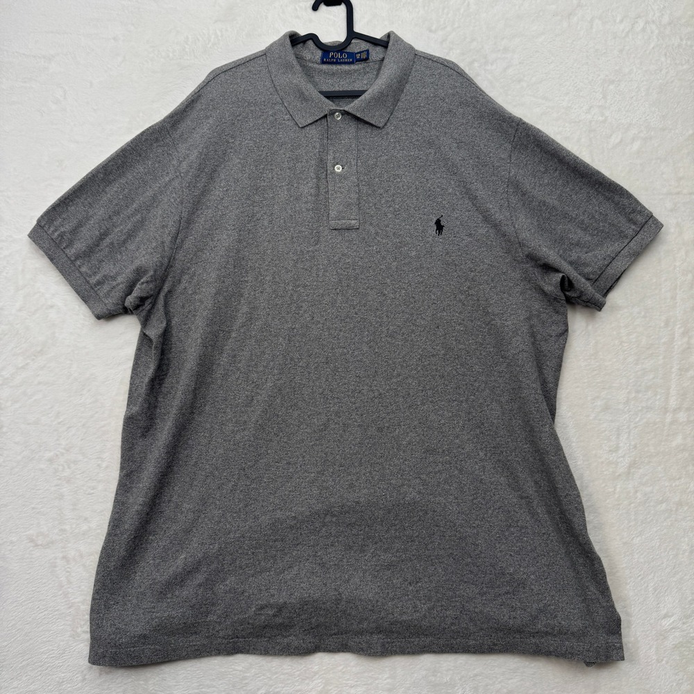 Polo Ralph Lauren Polo Shirt Mens 2XB Grey Big & Tall Cotton Pique‎ Short Sleeve